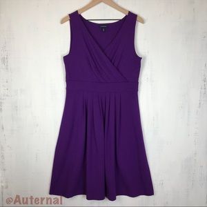 Land's End Purple V Neck Fit & Flare Dress